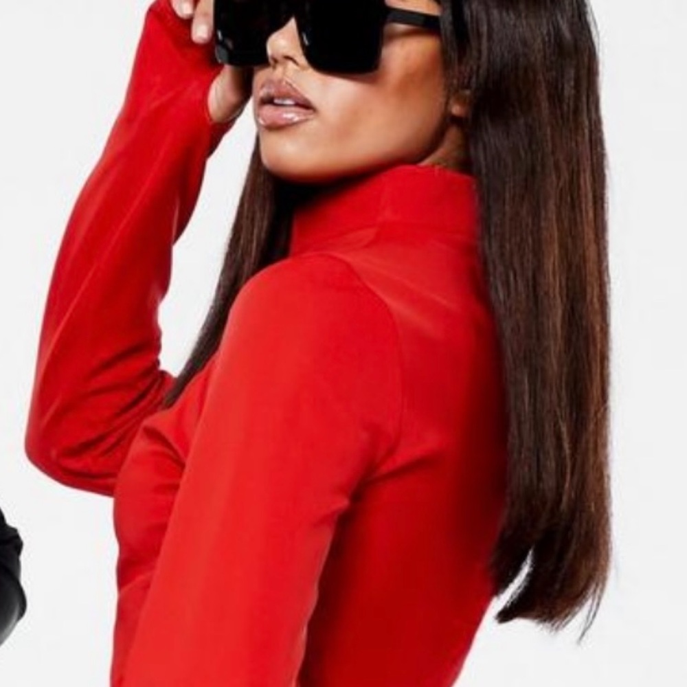 Missguided Red Ski Bodysuit